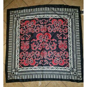Square GEORGE scarf NWT red white black 35" X 35 poly  NEW W/TAGS